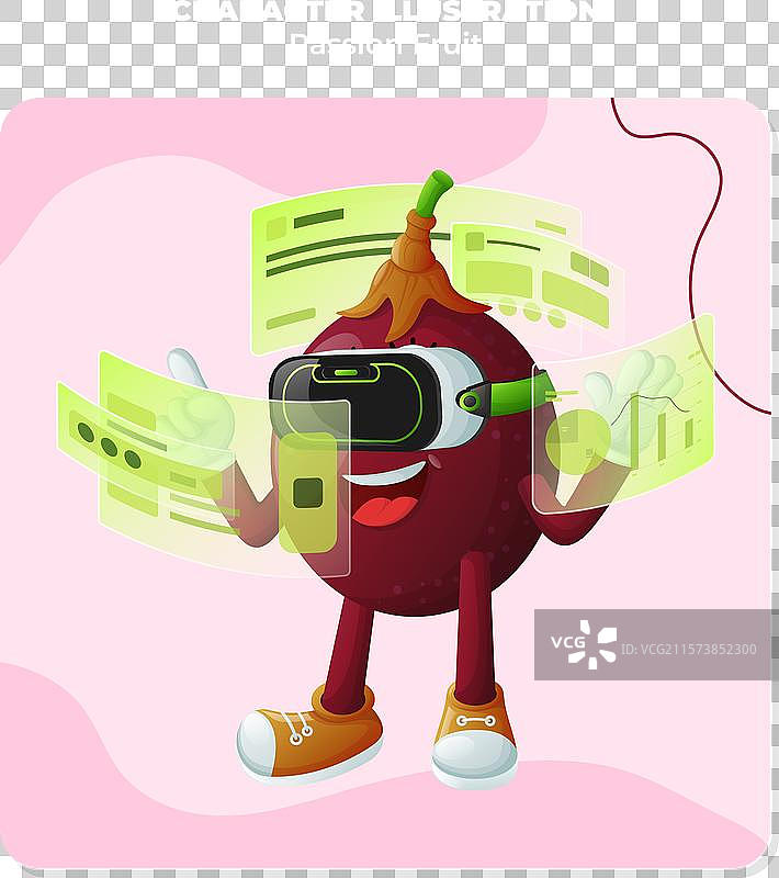 可爱的百香果角色在元宇宙中图片素材