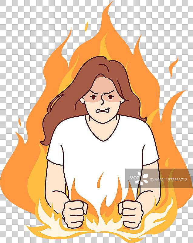 紧张的女性因……而感到攻击性图片素材