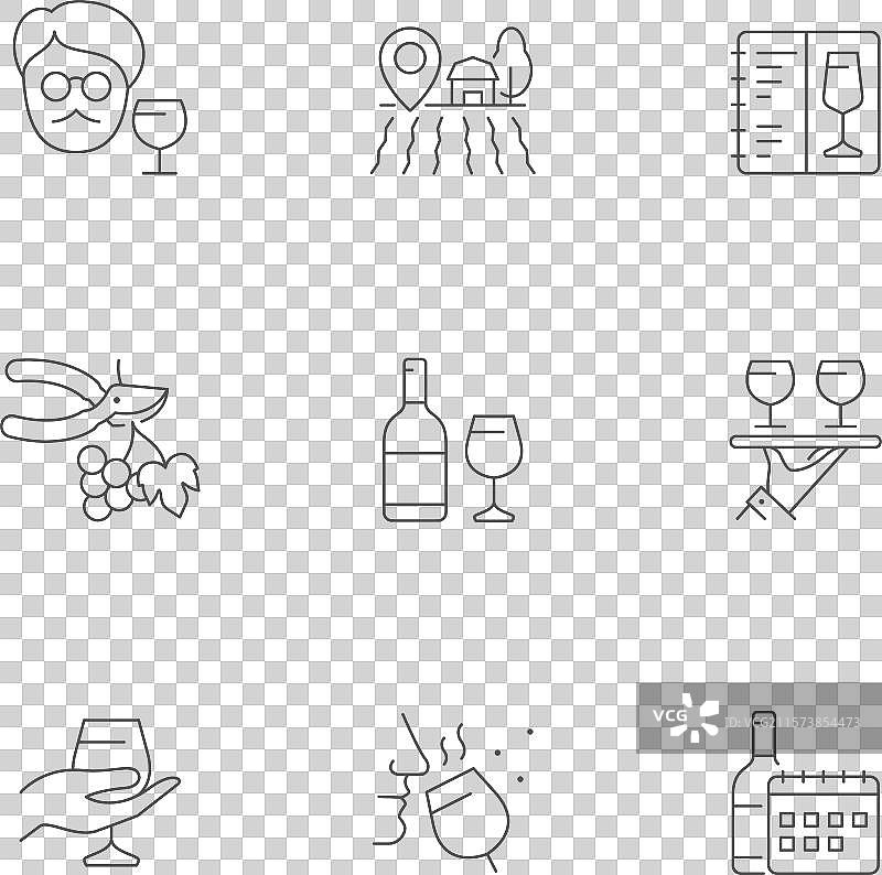 酒类线条图标图片素材