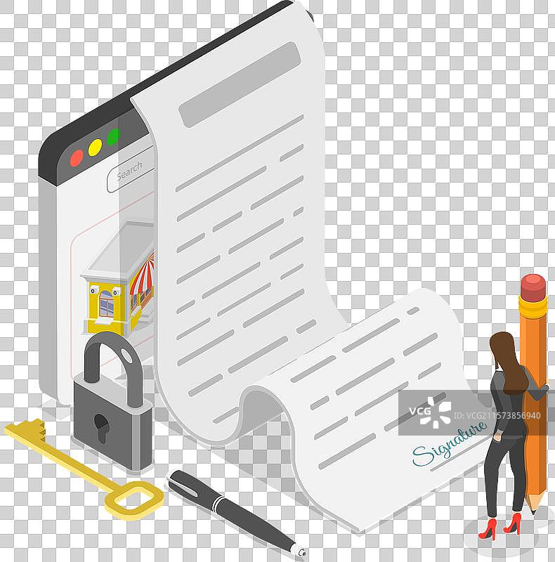 网络安全的3D等距平面图图片素材