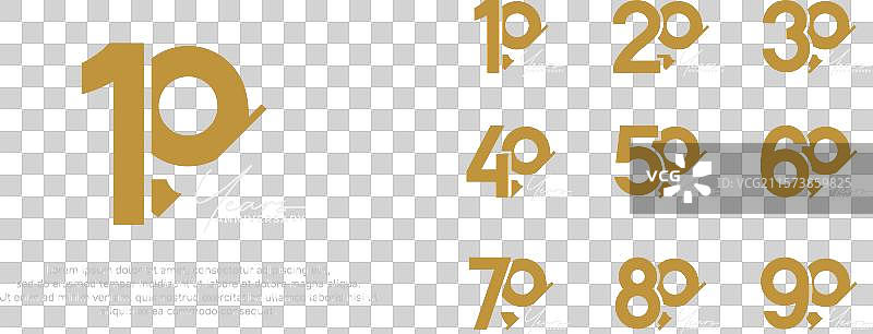 金色和白色的周年纪念标志风格套件图片素材