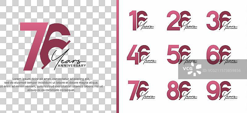 紫色和黑色的周年纪念logo风格套件图片素材