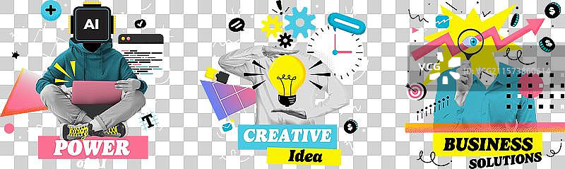 拼贴海报设计 - 商业解决方案图片素材