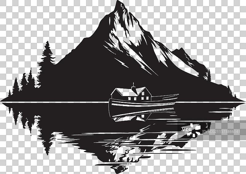 阿尔卑斯锚固确保小屋水域的安全航行图片素材