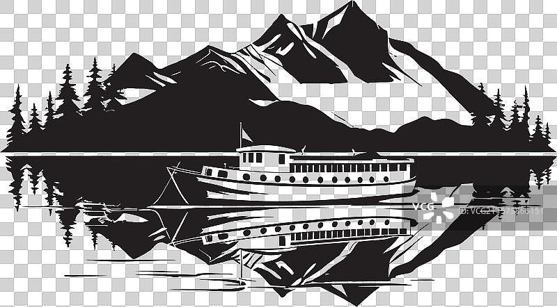 宁静的宝藏，划船的小屋，阿尔卑斯的幸福图片素材