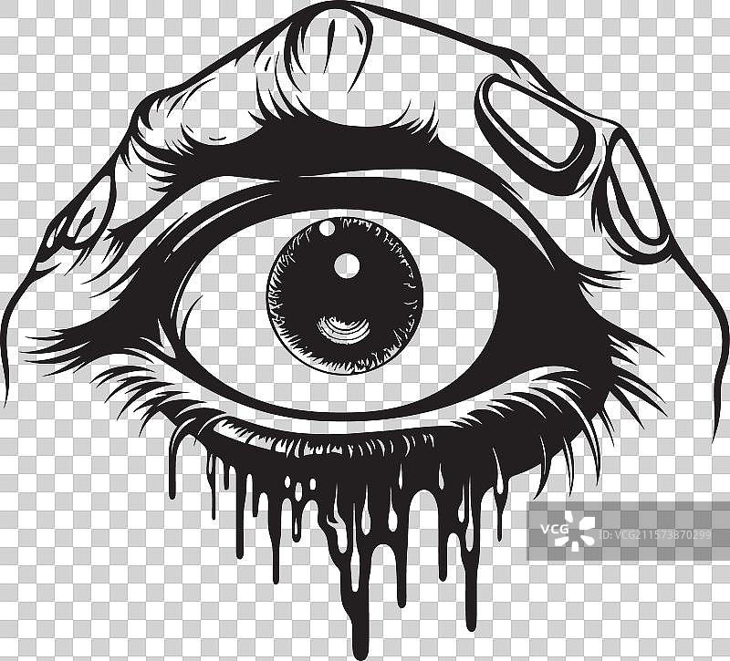 罪恶的凝视，恶魔抓住眼球的图标，地狱火焰图片素材