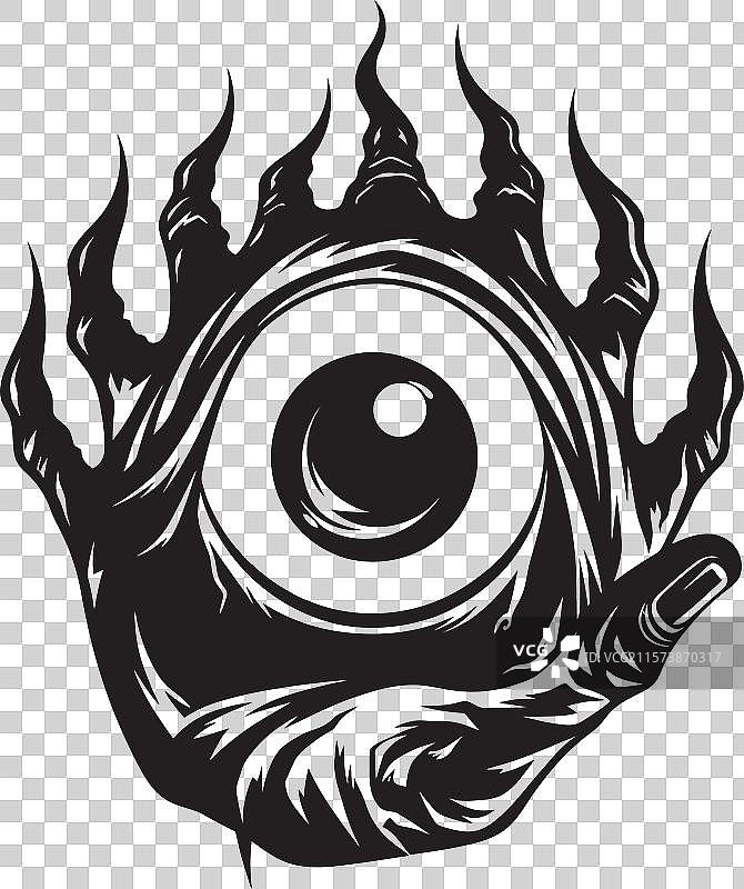 恶魔手握眼球图标图片素材