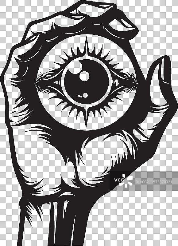 魔幻女巫的地狱眼球徽章图片素材