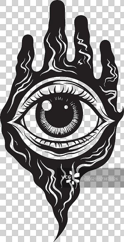 恶魔观察者阴险的眼球徽章罪恶的图片素材