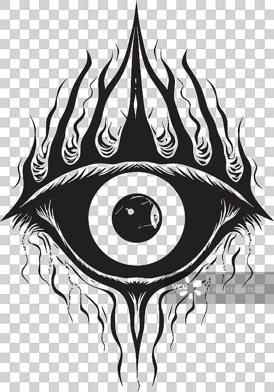 地狱眼球恶魔紧握邪恶的焦点图片素材