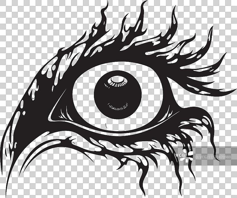 邪恶的凝视，恶魔握着眼球图标图片素材