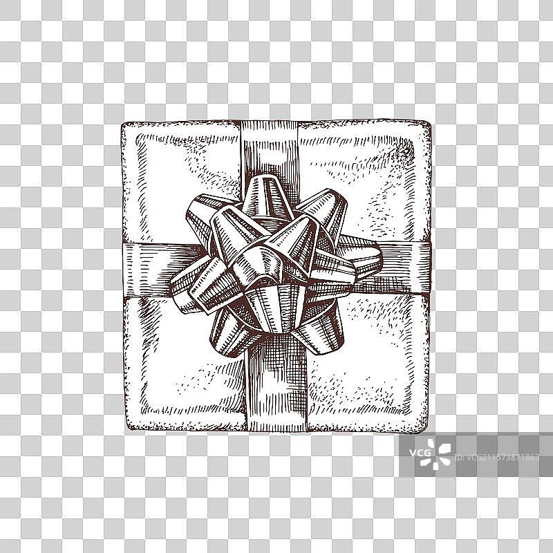 手绘礼物盒顶视图图片素材