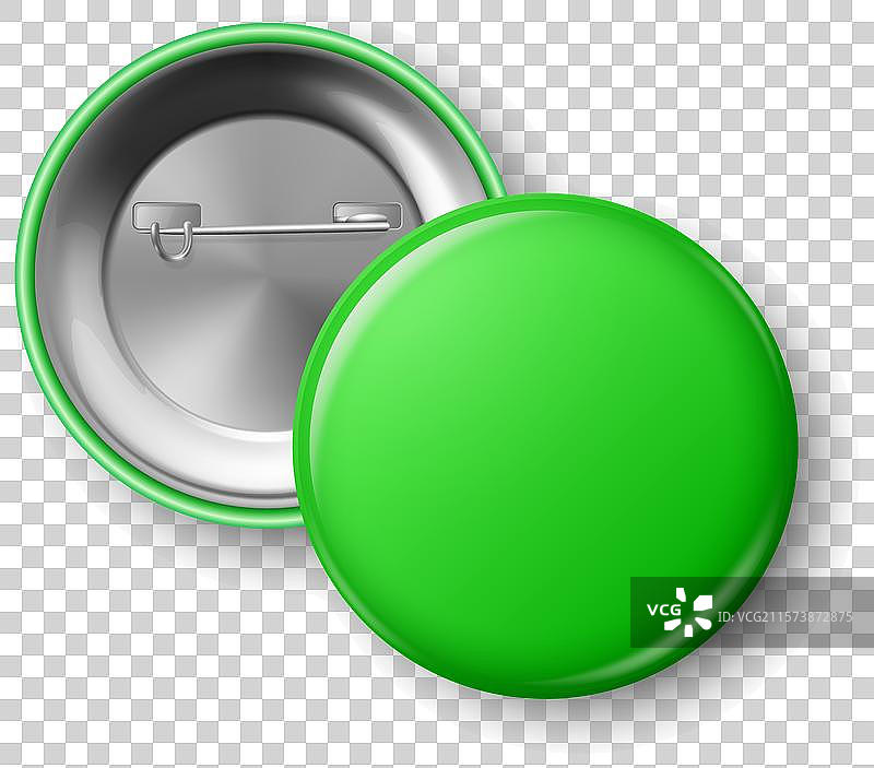 3D真实的绿色空白圆形徽章图片素材