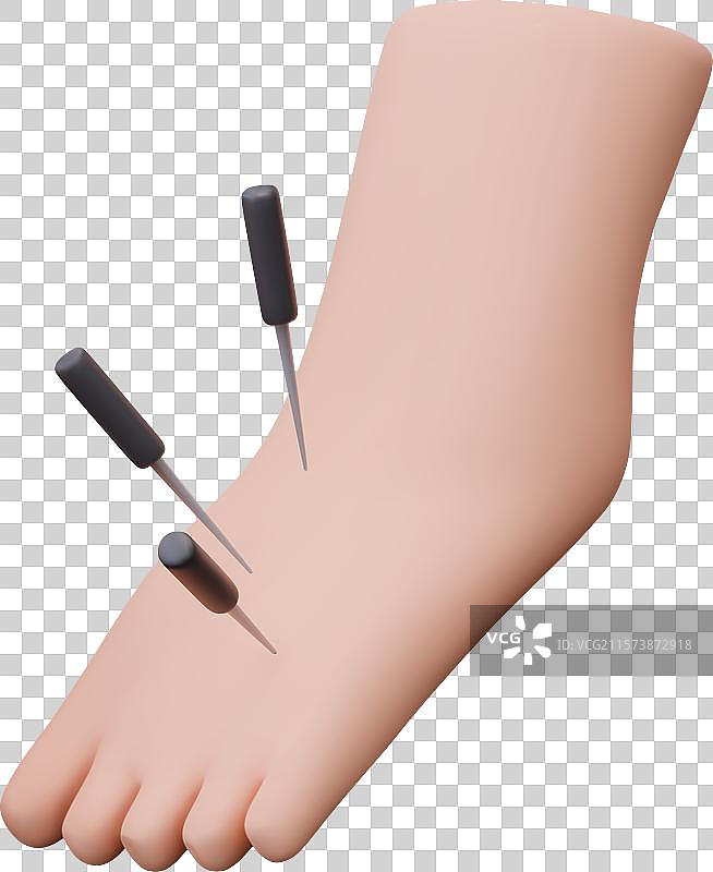带有特殊长针的3D腿模型图片素材