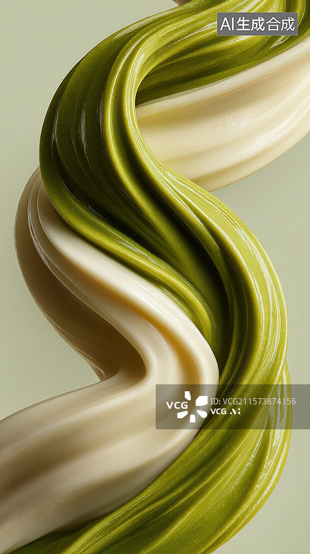 【AI数字艺术】两个不同颜色的冰淇淋蛋筒叠放在一起图片素材