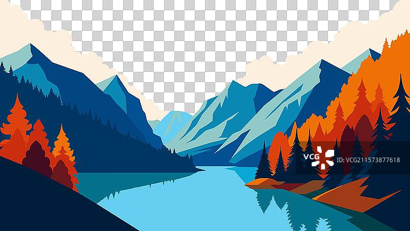 意大利阿尔卑斯山的多彩秋季风景图片素材