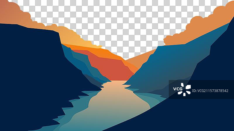 阳光明媚的夏季日落，阳光峡湾图片素材