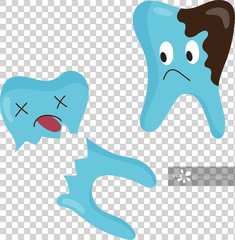 许多悲伤的龋齿角色图片素材