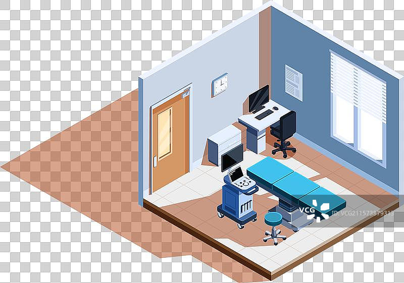 医院等距超声检查室图片素材