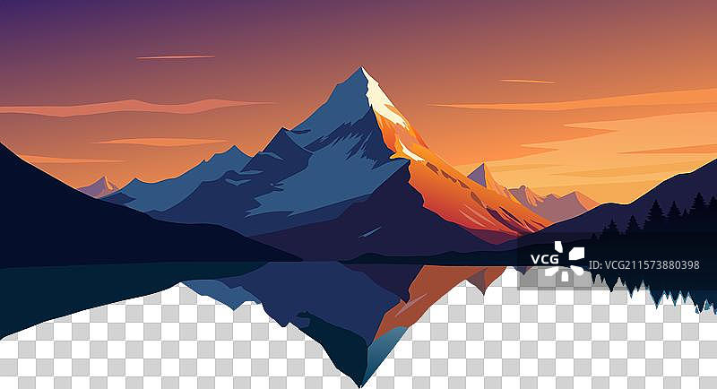 令人惊叹的夏季日出在巴赫阿尔普湖上图片素材