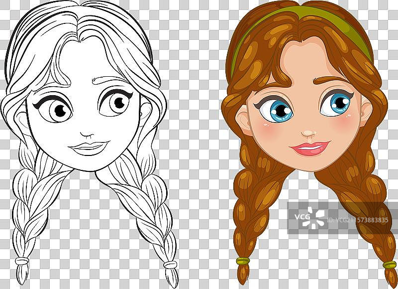 彩色与黑白角色头像图片素材