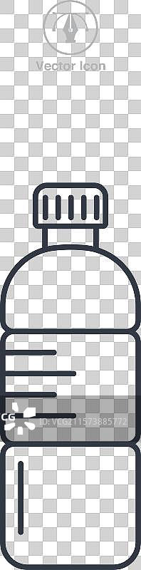 水瓶图标符号，独立于白色背景图片素材