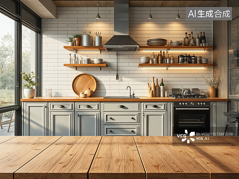 【AI数字艺术】现代厨房设计图片素材