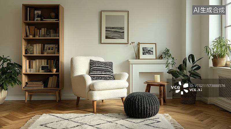 【AI数字艺术】简约舒适的现代客厅图片素材