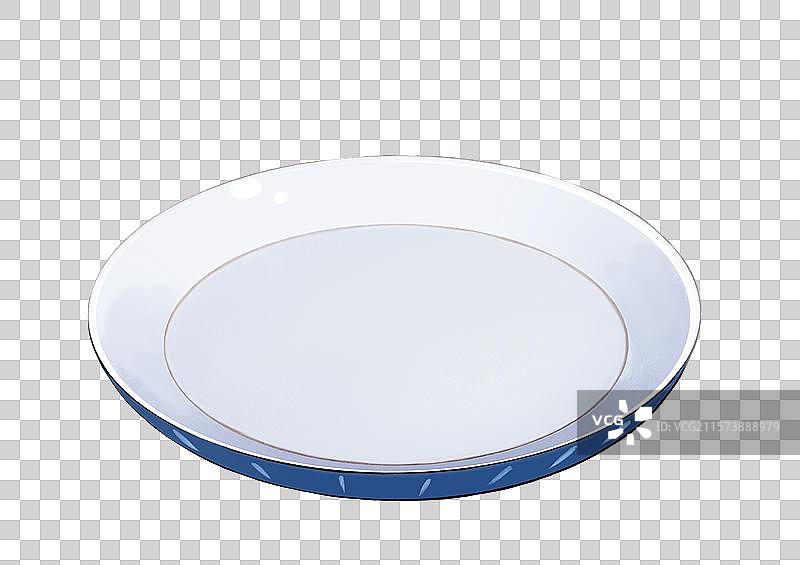 饮食容器餐具碗盘子锅留白空的手绘插画元素图片素材