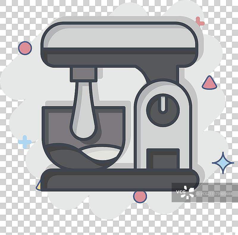 与厨房工具符号相关的厨房搅拌机图标图片素材