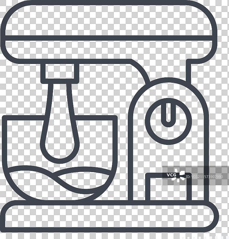 与厨房工具符号相关的厨房搅拌机图标图片素材