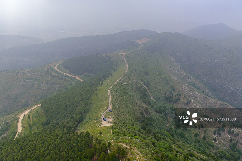 航拍济南市中大寨山图片素材