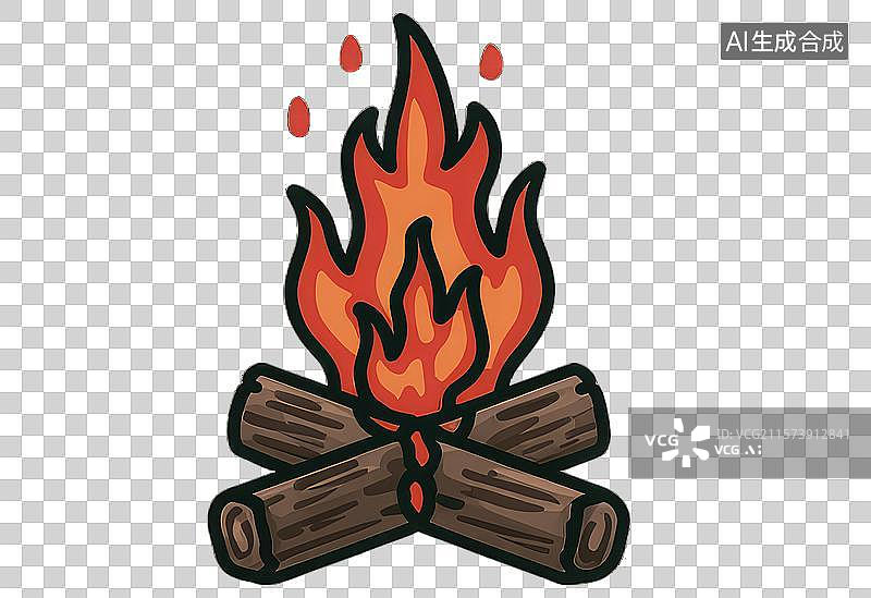 【AI数字艺术】卡通3D火把透明元素创意抽象商业背景教育书籍露营和旅行冬夜中的冒险温暖节日火焰氛围图片素材