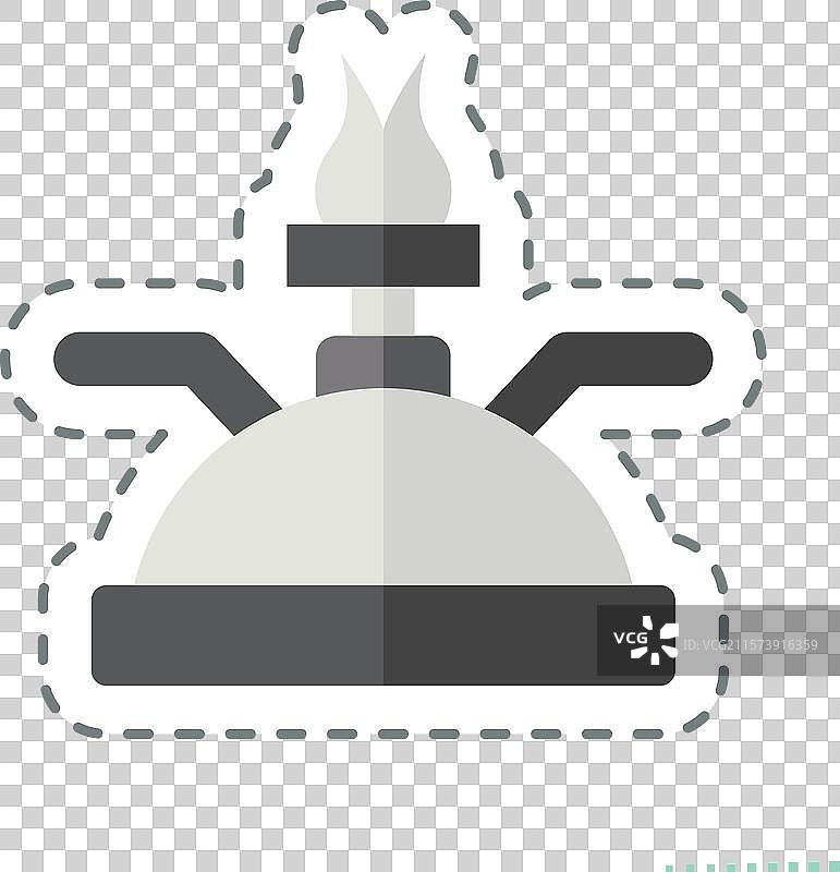 与厨房相关的切线燃气灶贴纸图片素材