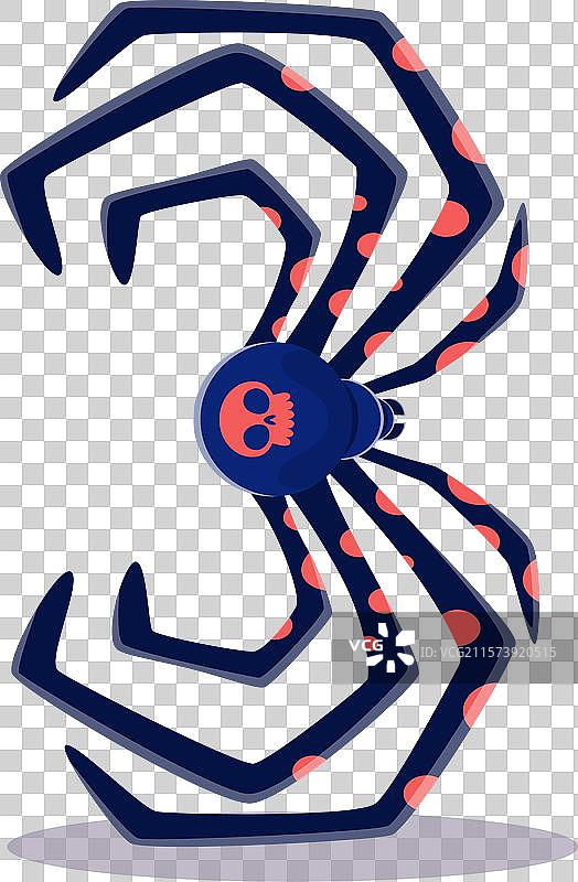 万圣节字体数字3 三个蜘蛛 怪物 骷髅图片素材