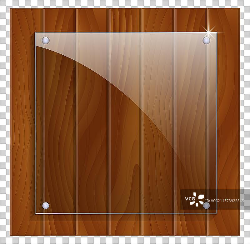 木质背景上的玻璃奖牌 EPS图片素材