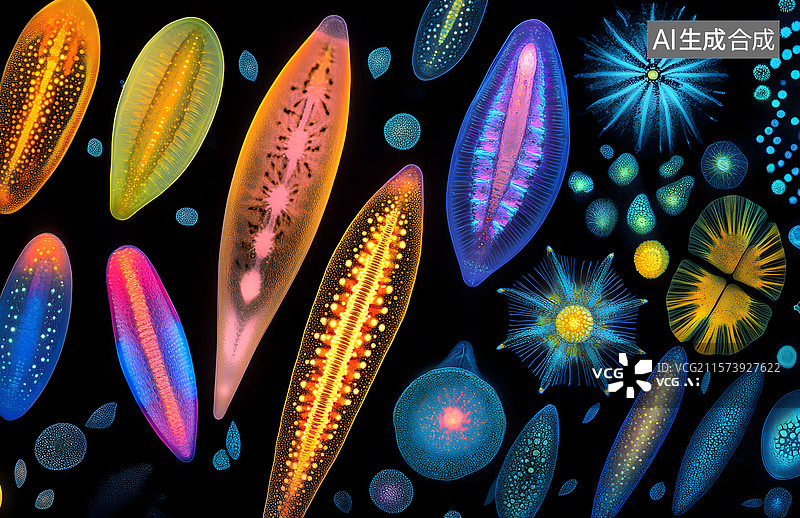【AI数字艺术】多彩海洋生物的奇幻世界图片素材