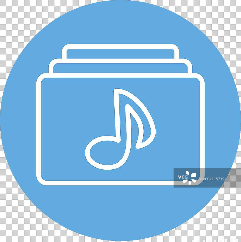 与电影相关的音乐图标，蓝色符号图片素材