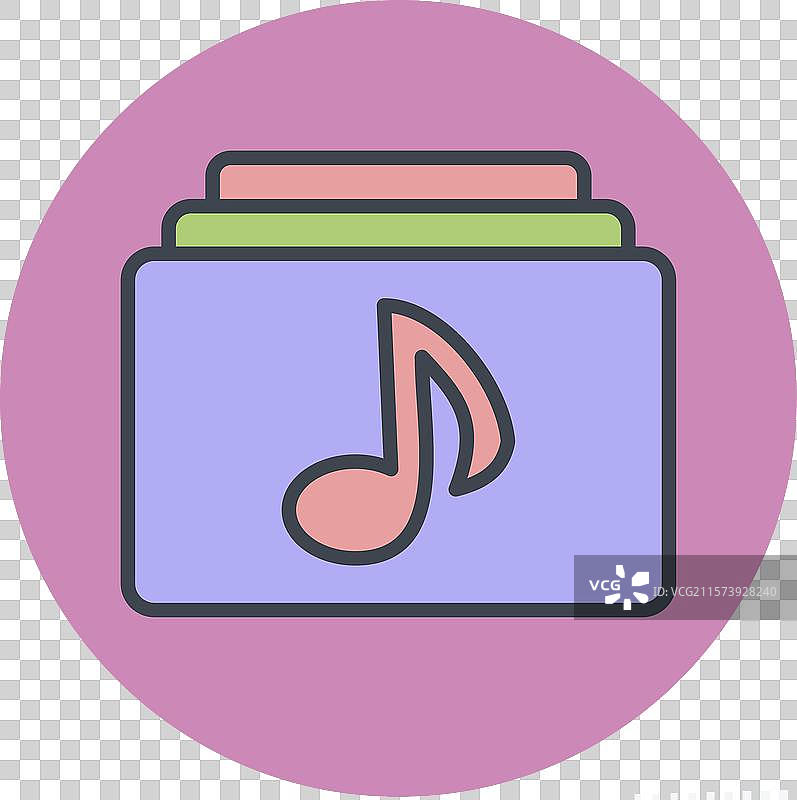 与电影相关的音乐图标，象征色彩图片素材