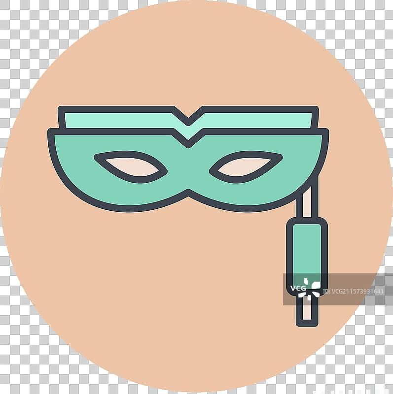 与电影相关的图标面具，颜色搭配图片素材