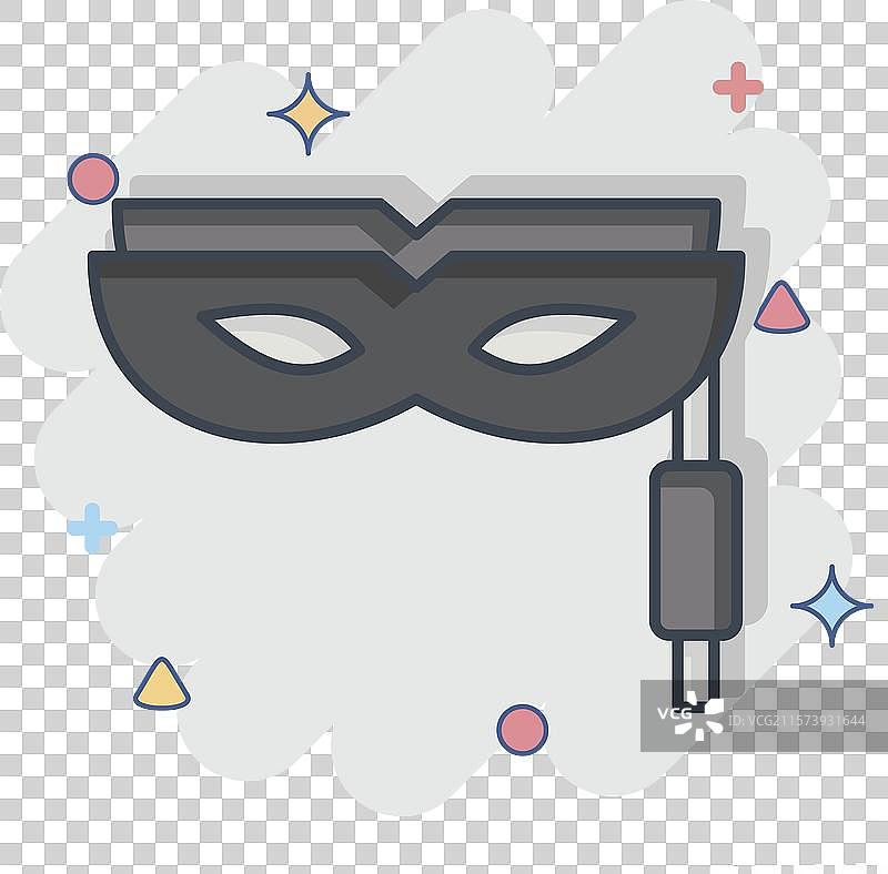 与电影相关的图标面具，漫画风格图片素材