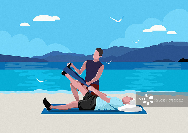 康复拉伸训练图片素材