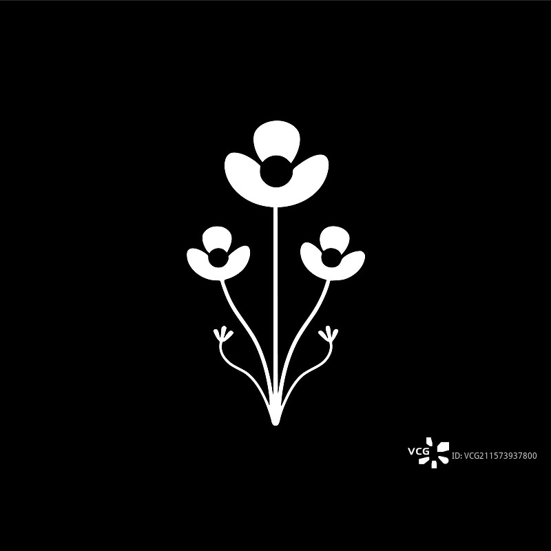 花卉 - 极简和简单的轮廓图片素材