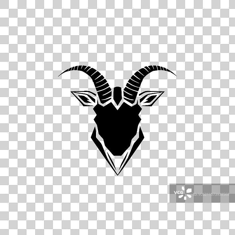 山羊 - 极简风格的平面logo图片素材