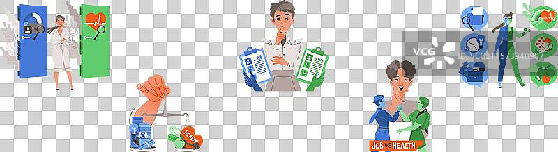 男女角色在选择健康问题图片素材