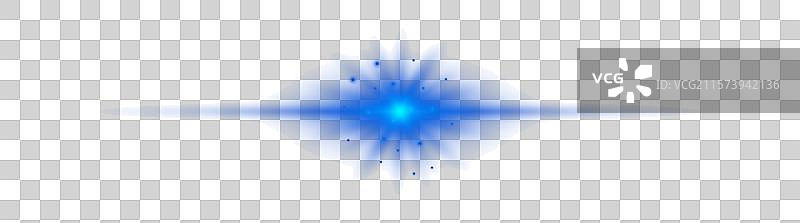 蓝色水平光效的镜头光晕图片素材