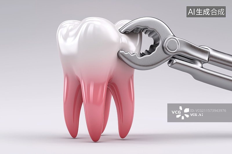 【AI数字艺术】牙科工具拔除牙齿的示意图图片素材