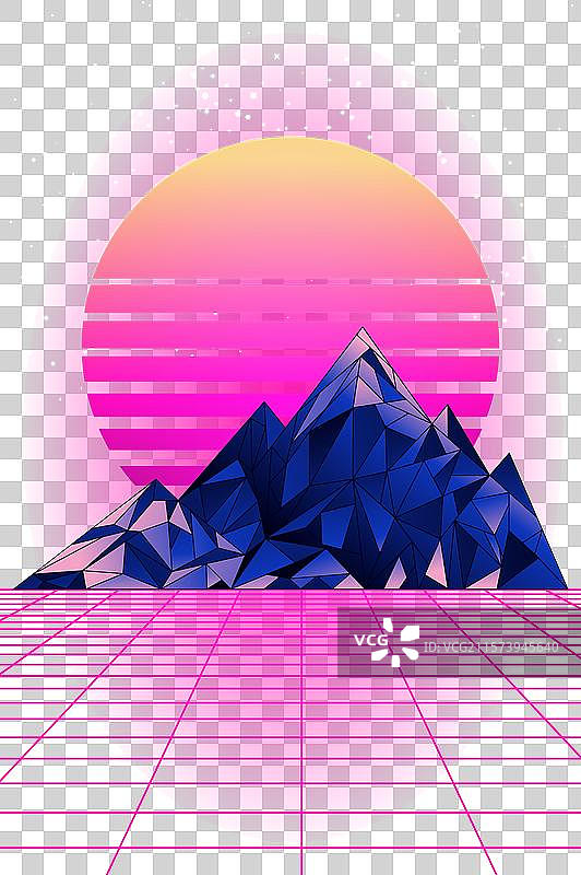 未来主义霓虹复古风格背景图片素材