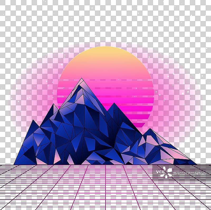 未来主义霓虹复古风格背景图片素材