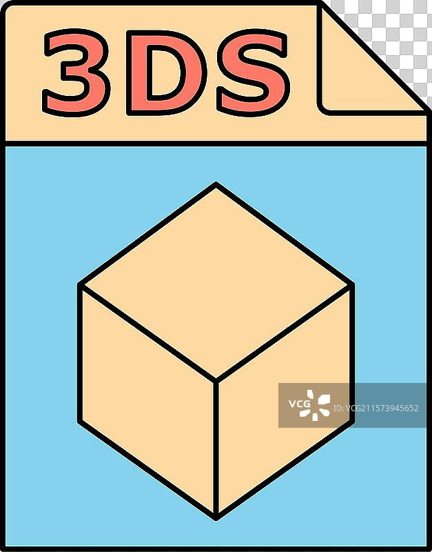 3ds文件格式图标，代表3D模型设计图片素材